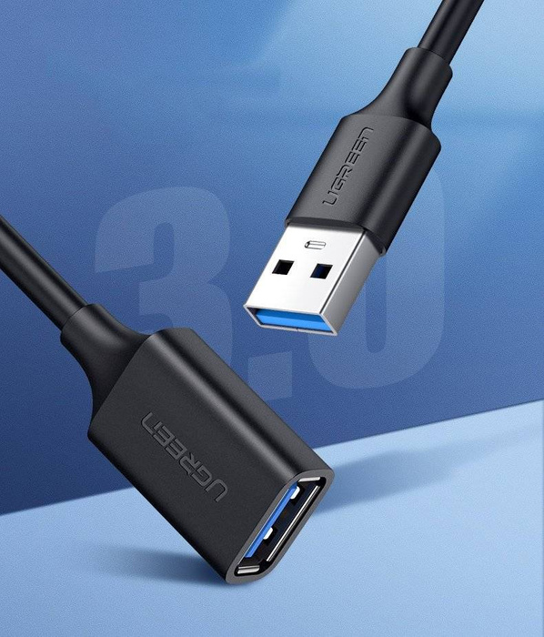 Ugreen kabelový prodlužovací adaptér USB 3.0 (samice) - USB 3.0 (samec) 2 m černý (US129 10373)