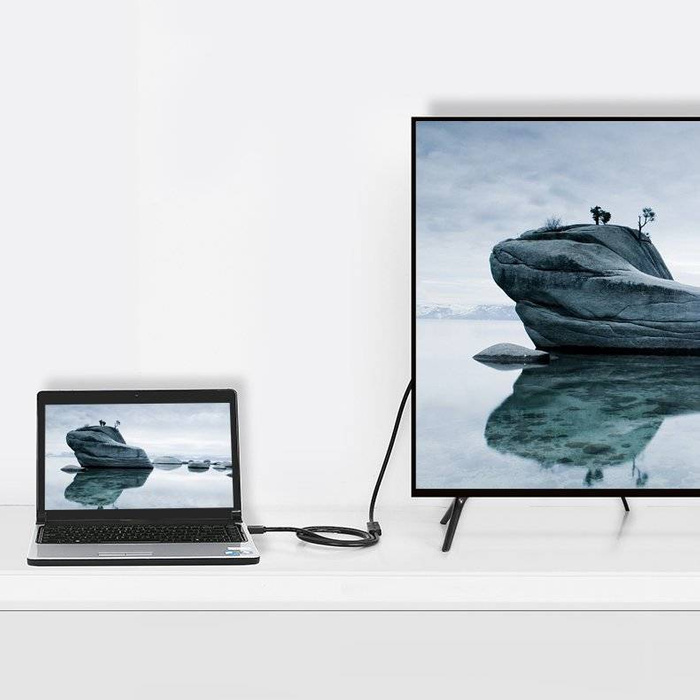 Ugreen kabelový adaptér zástrčka HDMI prodlužovací kabel (samice) - HDMI (samec) 4K 10,2 Gbps 340 Mhz audio ethernet 0,5 m černý (HD107 10140)