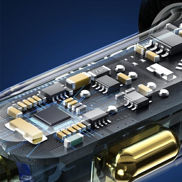 USAMS Charg. sam. 1xUSB-C 2xUSB-A 125W Schnellladung transparent schwarz CC158CC01 (US-CC158)