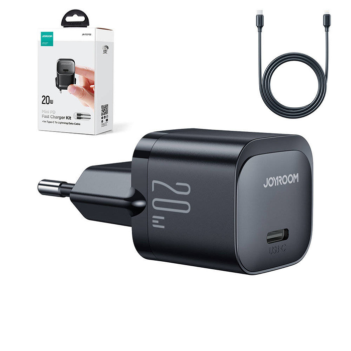 Caricabatterie Mini USB C PD da 20 W con cavo USB C - Lightning Joyroom JR-TCF02 | nero