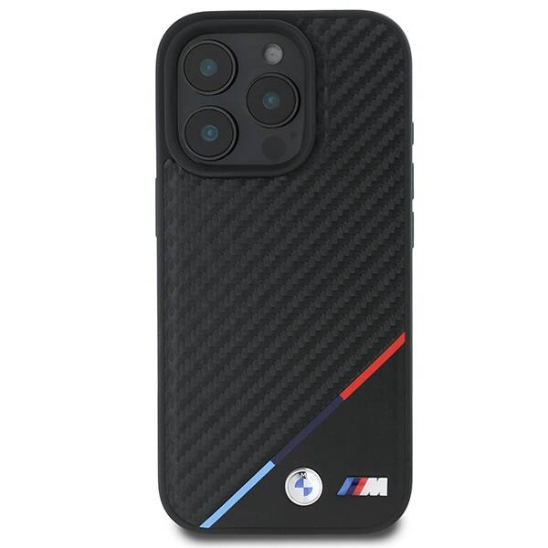 Coque BMW iPhone 16 Pro 6.3" noir/noircase M Carbon Tricolor Line MagSafe