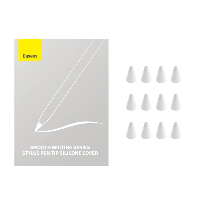 Baseus replaceable silicone tips for a stylus 12pcs. white (soft)