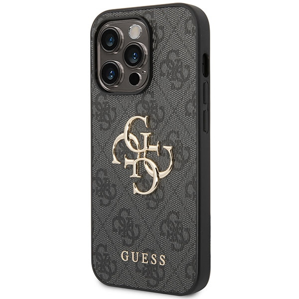 Hülle Guess GUHCP15L4GMGGR iPhone 15 Pro 6.1" grau/grau hartcase 4G Big Metal Logo Case