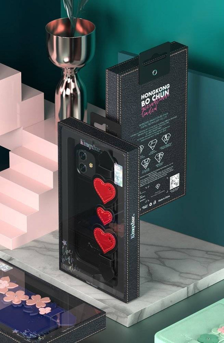 Kingxbar Sweet Series zselés tok valódi Swarovski kristályokkal díszítve, állvánnyal iPhone 12 mini zöld