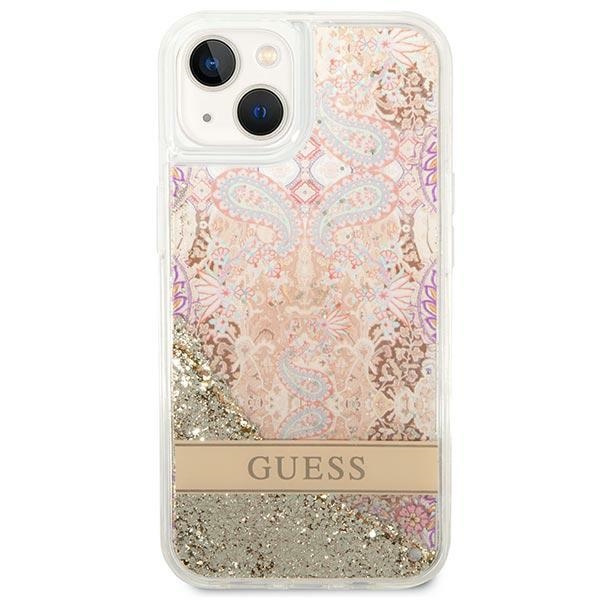 Hülle Guess GUHCP14MLFLSD iPhone 14 Plus 6,7" gold/gold hartcase Paisley Liquid Glitter