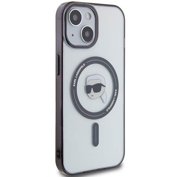 Etui Karl Lagerfeld KLHMP15SHKHNOTK iPhone 15 6.1" transparent hardcase IML Karl`s Head MagSafe Case