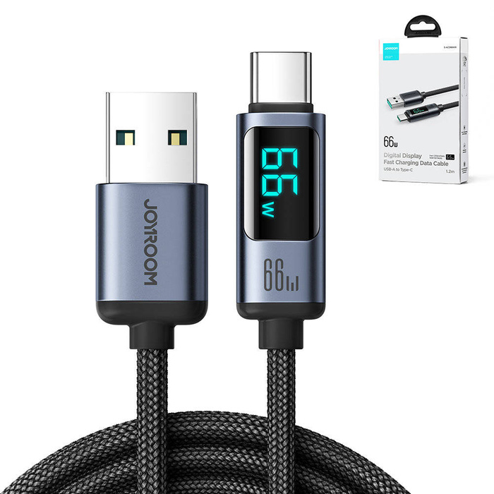 Câble USB C - USB A 66W 1,2m avec affichage LED Joyroom S-AC066A16 - noir