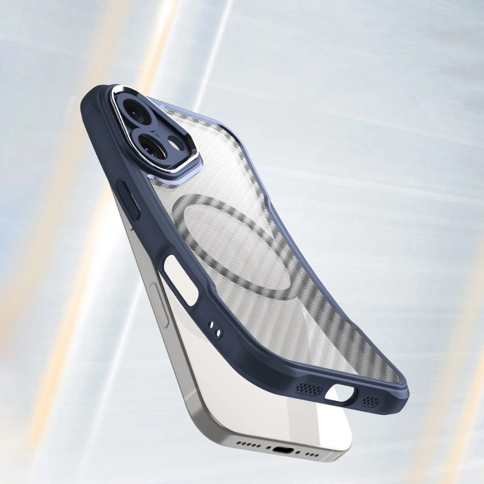 Leading Series MagSafe Silikonhülle für iPhone 16 – blau