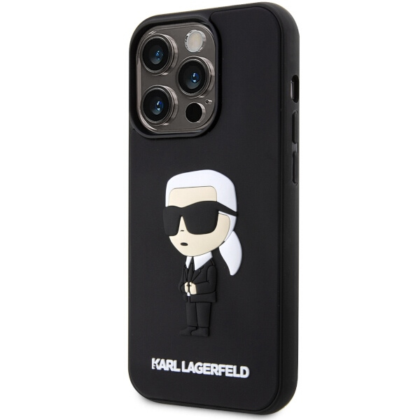 Case Karl Lagerfeld KLHCP14L3DRKINK iPhone 14 Pro 6.1" black/black hardcase Rubber Ikonik 3D Case