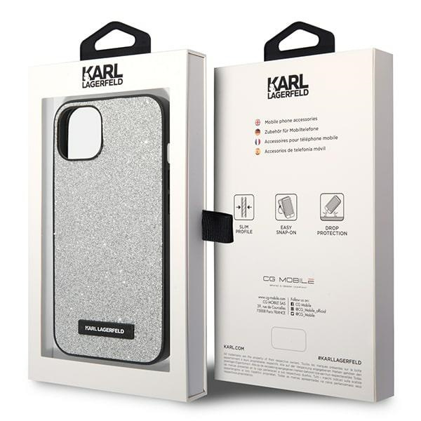 Karl Lagerfeld KLHCP14MG2ELS iPhone 14 Plus 6.7" hardcase silver/silver Glitter Plaque Logo