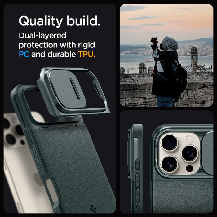 Case Spigen OPTIK Armor Mag MagSafe IPhone 16 PRO MAX ABYSS GREEN