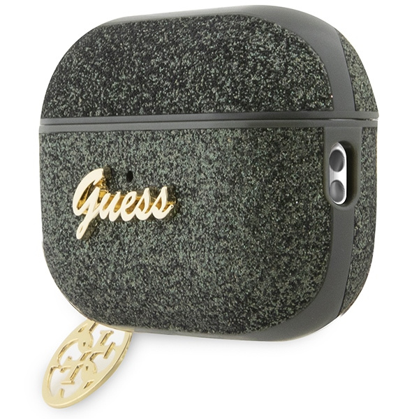 Obal Guess GUAP2GLGSHA Kryt AirPods Pro 2 zelený/kaki Glitter Flake 4G Charm Case