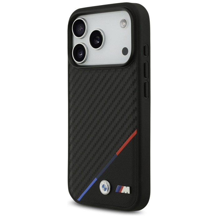 Etui BMW M Carbon Tricolor Line MagSafe  do iPhone 17 Pro czarny