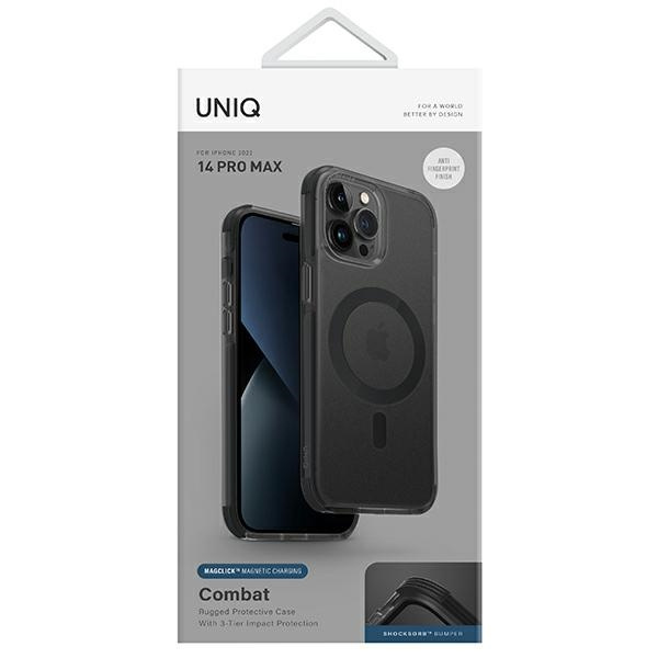UNIQ case Combat iPhone 14 Pro Max 6.7" Magclick Charging black/concrete chaRCoal