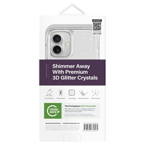 UNIQ etui LifePro Xtreme iPhone 16 Plus 6.7" Magclick Charging przezroczysty/tinsel lucent