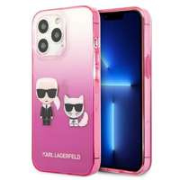 Case KARL LAGERFELD Apple iPhone 13 13 Pro Gradient Ikonik Karl &amp; Choupette Pink Hardcase