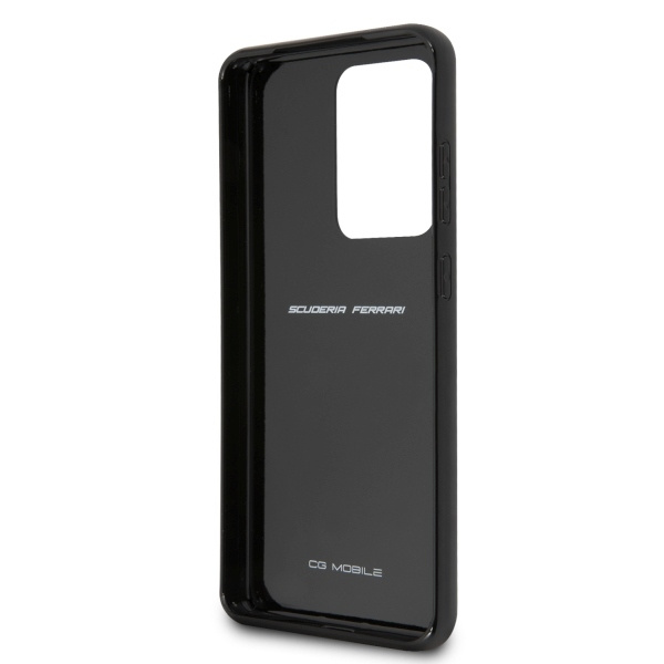Coque FERRARI Étui noir patrimoine carbone pour Samsung Galaxy S20 Ultra