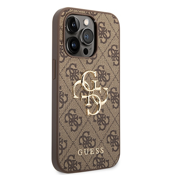 Funda Guess GUHCP15L4GMGBR iPhone 15 Pro 6.1" marrón/marrón durocase 4G Big Metal Logo Case