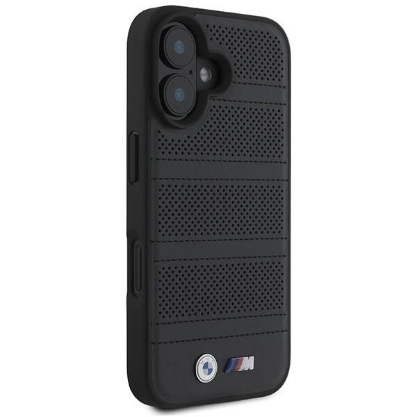 Funda BMW iPhone 16 6.1" negro/negro durocase M Perforado Y Cosido Línea MagSafe