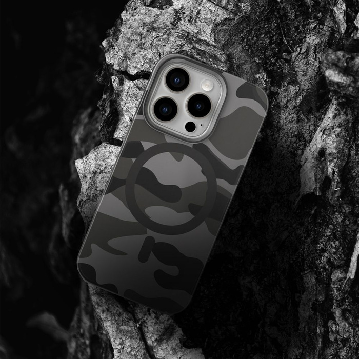 Etui na iPhone 16 PRO Forcell F-Protect Levels Dual Layer 4D technology zgodny z MagSafe Military Drop-Test black camo