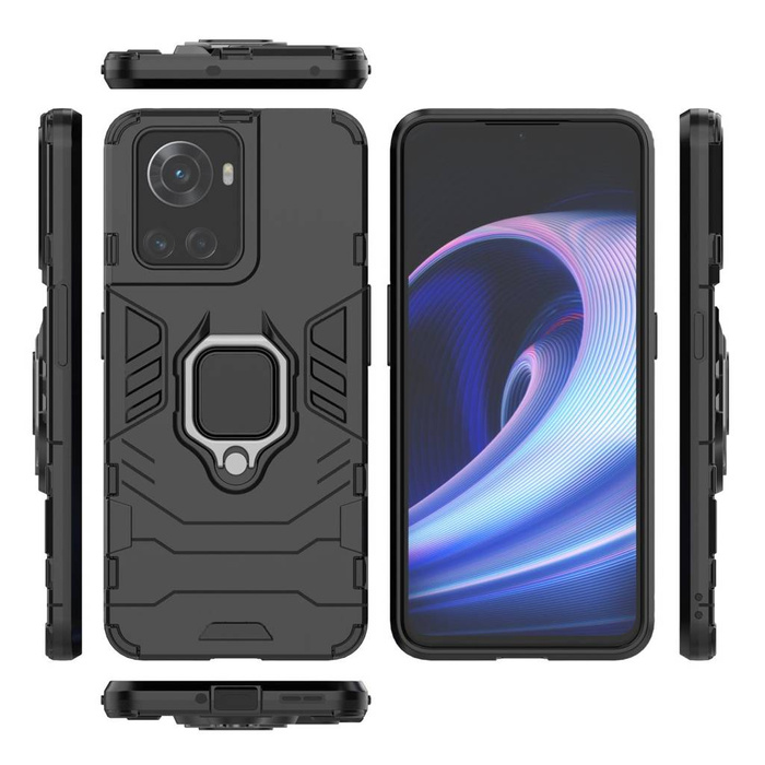 Ring Armor gepanzerte Hybrid-Hülle + magnetischer Halter für OnePlus Ace schwarz