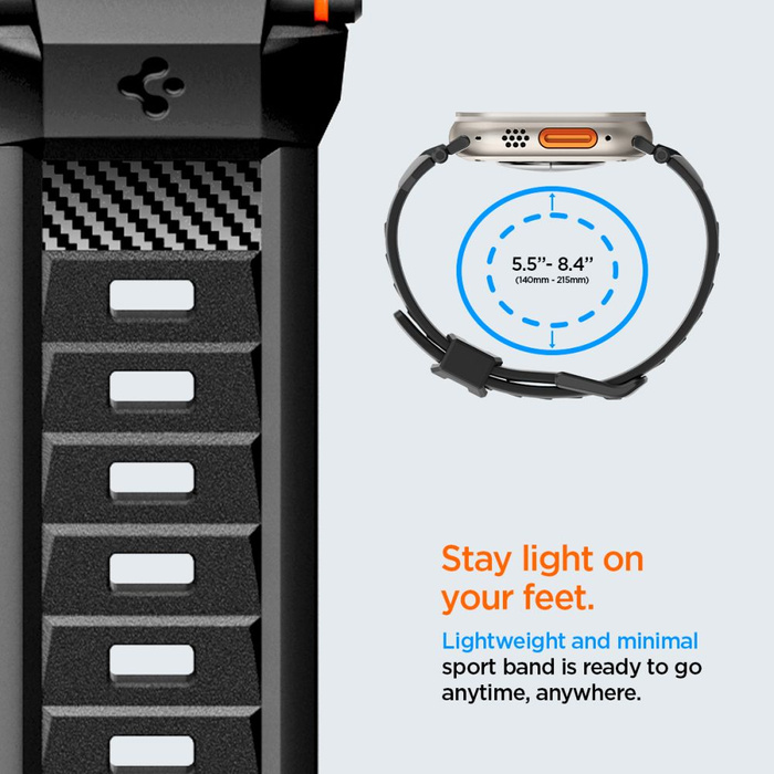 Armband Spigen Rugged Ultra Band Apple Watch 4 / 5 / 6 / 7 / 8 / 9 / Se / Ultra 1 / 2 (42 / 44 / 45 / 49 Mm) MATTE Schwarz