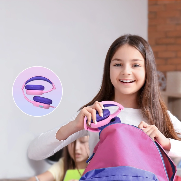 Tronsmart KH01 kabelgebundene Kopfhörer für Kinder, sicher – Pink