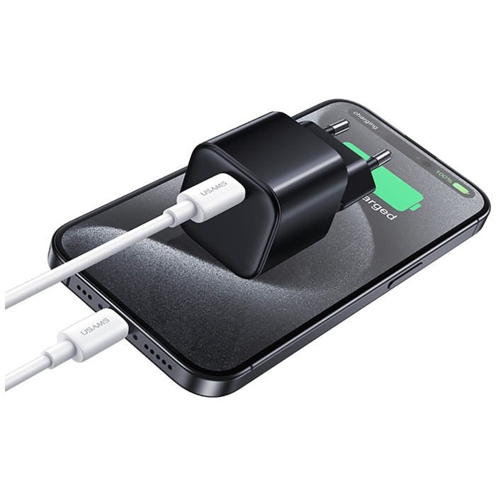 Ładowarka sieciowa USAMS JC Series CC289 25W GaN Mini Fast Charger USB-C czarny