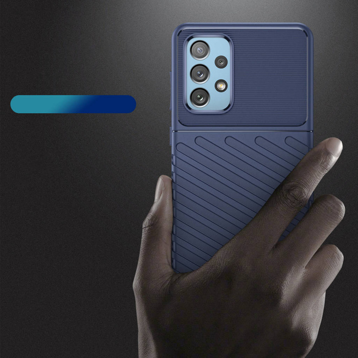 Cover corazzata flessibile Thunder Case per Samsung Galaxy A73 blu