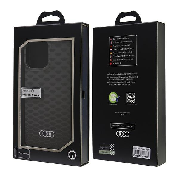 Audi IML Stitching Pattern MagSafeiPhone 16 Pro Max 6.9" czarny/black hardcase AU-IMLMIP16PM-Q5/D3-BK