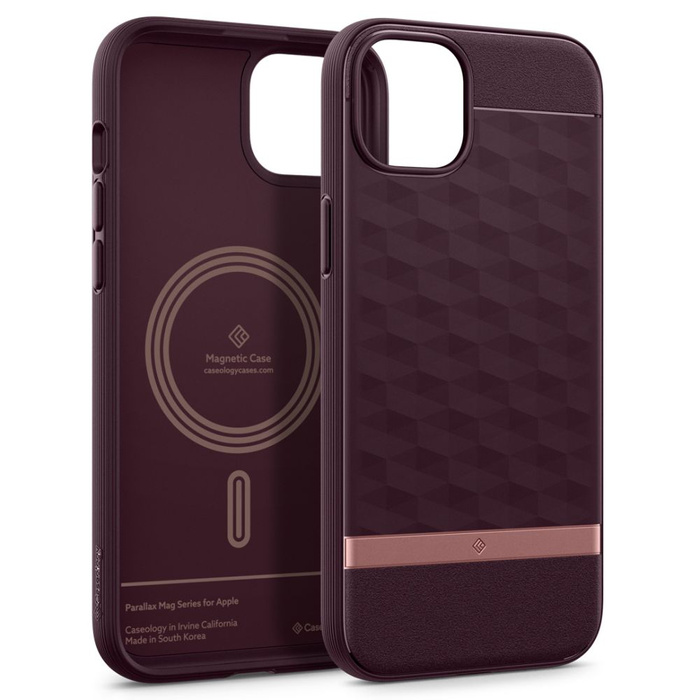 Obal Caseology Parallax Mag MagSafe iPhone 15 Burgundsko Case