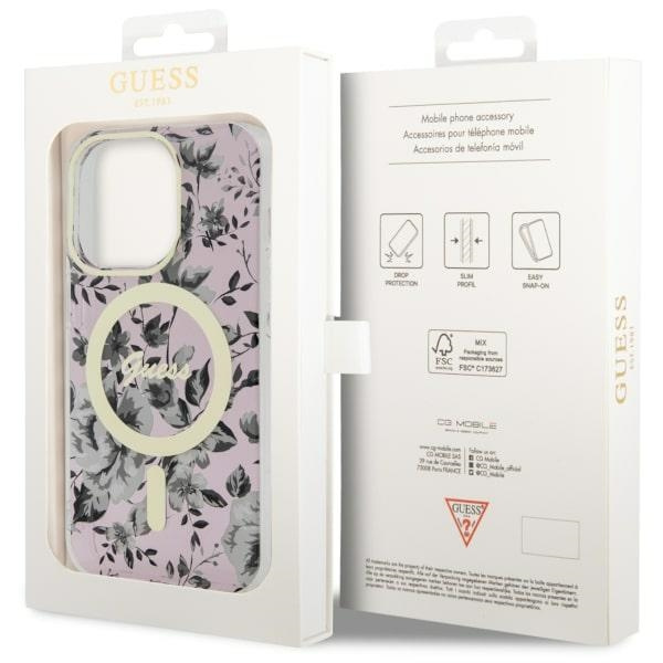 Hülle Guess GUHMP14XHCFWSP iPhone 14 Pro Max 6,7" rosa/rosa hartcase Flower MagSafe Case