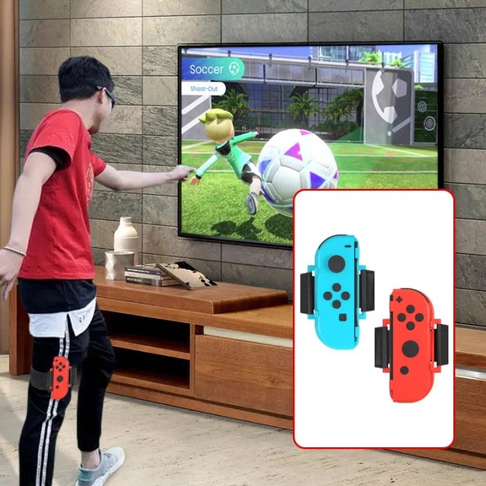 Pakiet akcesoriów rodzinnych 10 w 1 do gry Nintendo Switch Sports - zestaw czerwony i niebieski