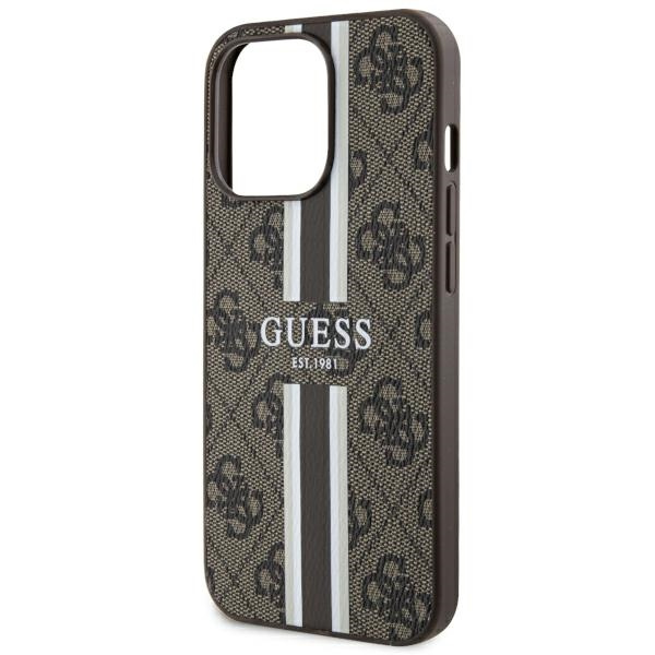 Hülle Guess GUHMP13LP4RPSW iPhone 13 Pro / 13 6.1" braun/braun hartcase 4G Printed Stripes MagSafe Case