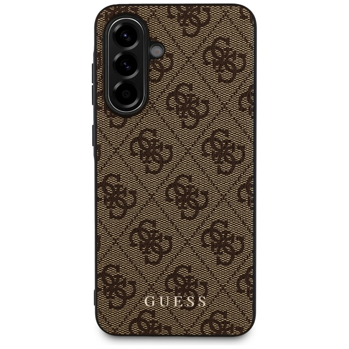 Etui Guess 4G Metal Gold Logo do Samsung Galaxy A56 brązowy