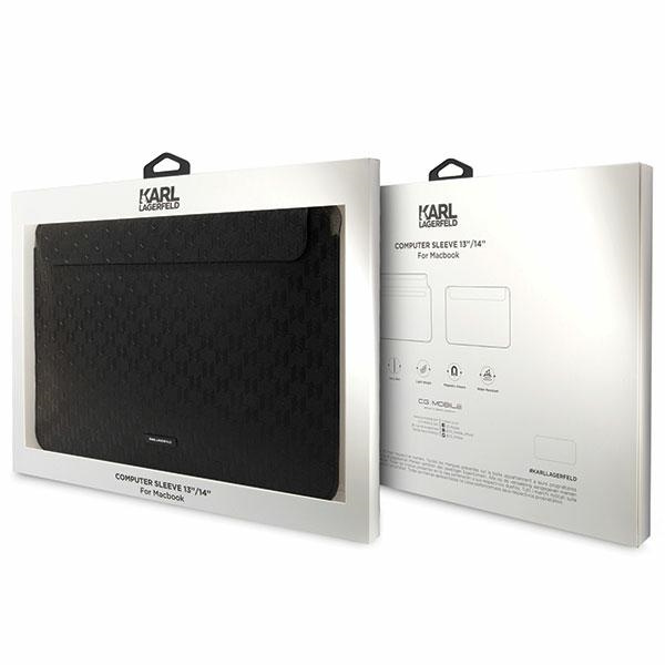 Karl Lagerfeld Sleeve KLCS14SAKLHPK 14" Black/Black Saffiano Plaque