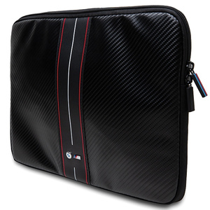 BMW Sleeve BMCS16COMSCAKR 16" Black/Black Carbon Red Stripes