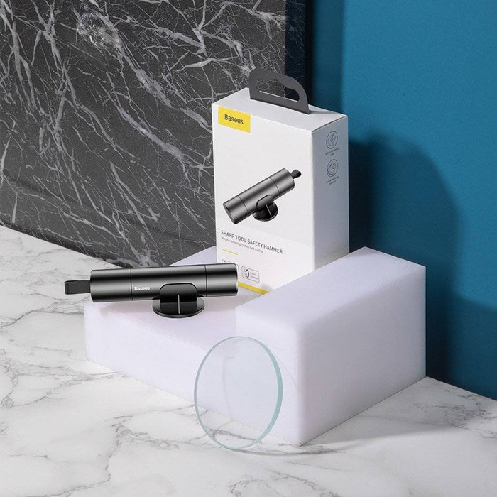 Baseus 2in1 martello di sicurezza rompivetro + tagliacintura grigio (CRSFH-0G)