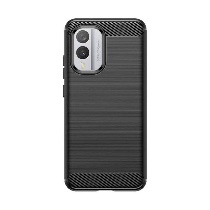 Carbon Case Silikonhülle für Nokia X30 - Schwarz