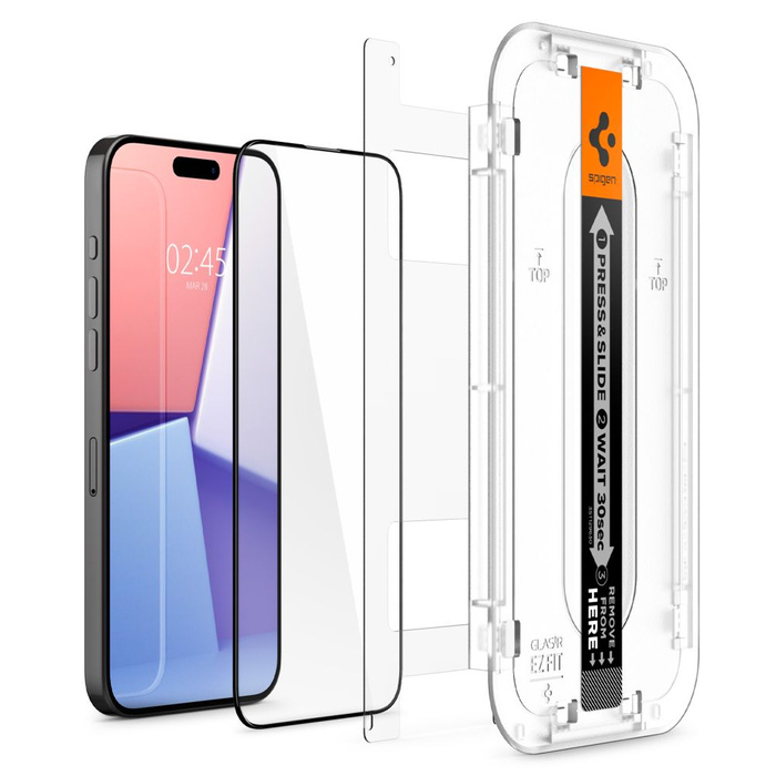 Verre trempé Spigen Glas.tr "ez Fit" Fc iPhone 15 Pro Max Black