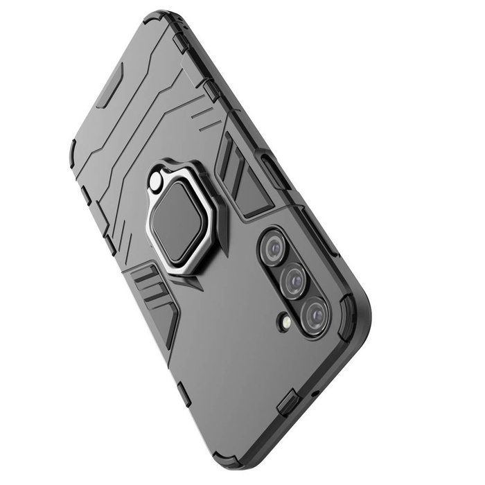 Funda Ring Armor para Samsung Galaxy A24 4G funda blindada soporte magnético anillo negro