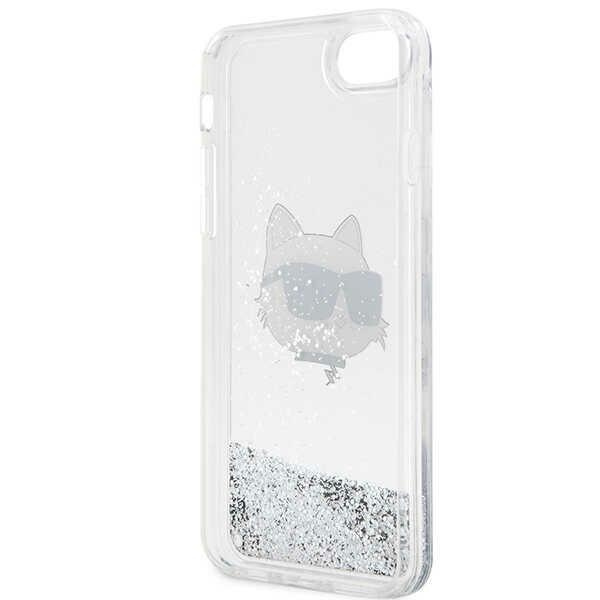 Obal Karl Lagerfeld KLHCI8LNCHCS iPhone 7/8/ SE 2020/2022 stříbrná/stříbrná tvrdácase Glitter Choupette Head Case