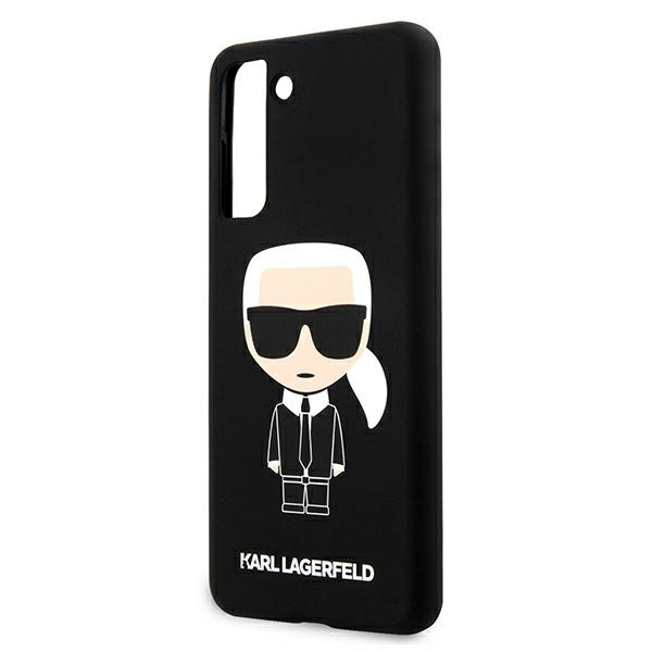 Puzdro KARL LAGERFELD Samsung Galaxy S21 Plus Silicone Iconic KLHCS21MSLFKBK Black Hardcase