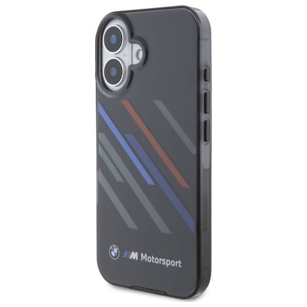 Coque BMW iPhone 16 Plus 6.7" noir/noircase Motosport IML Random Stripes