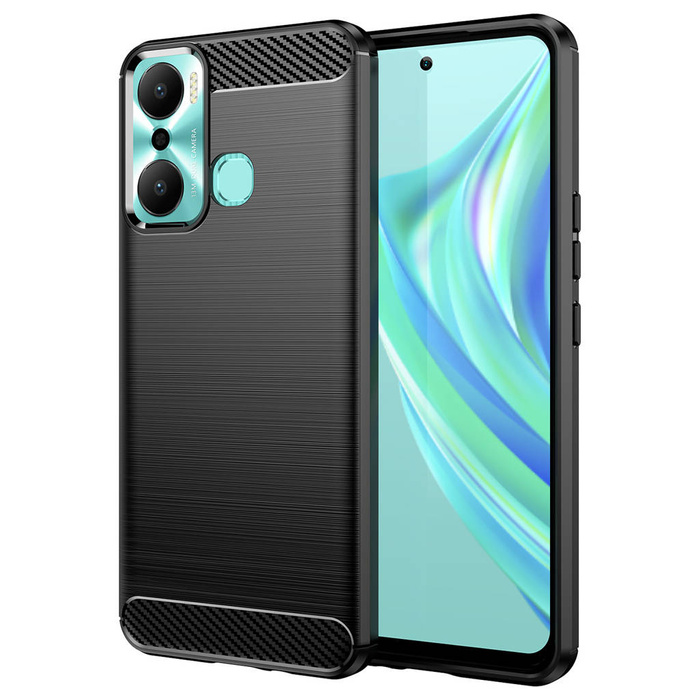 Funda Carbon Case para Infinix Hot 20 Play funda de silicona flexible de carbono negra