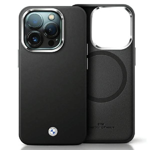 Case Bmw Bmhmp14s23pufwk IPhone 14 / 15 / 13 6.1" Black/black Signature Wrapped Metal MagSafe Case