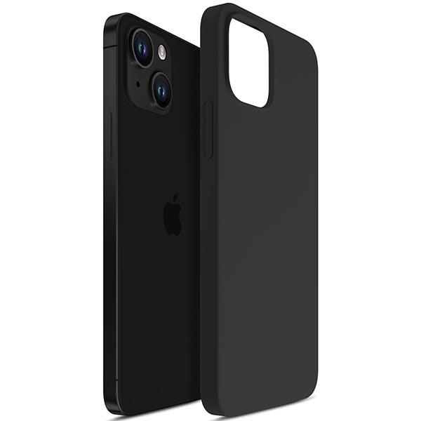 3mk Silicone Case iPhone 13 6.1" noir/noir