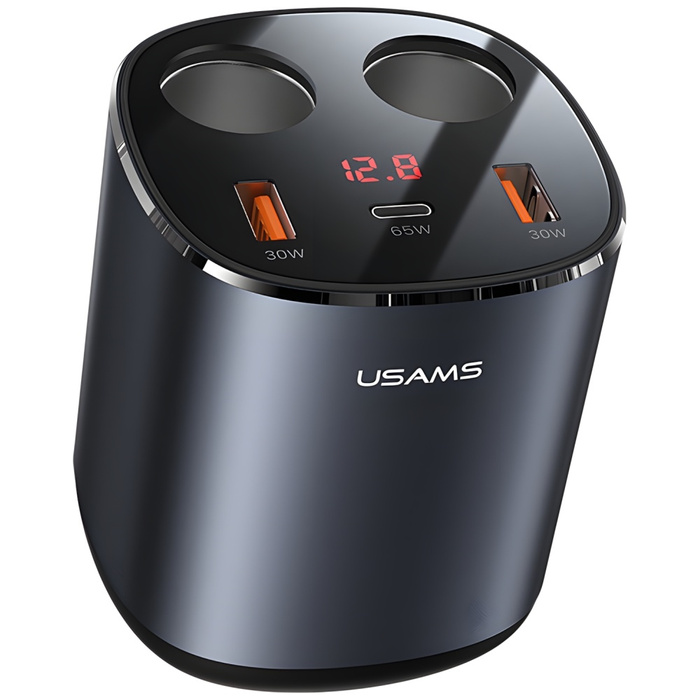 USAMS autós elosztó 2xUSB-A / 1xUSB-C C28 245W szürke / szürke CC151TC01 (US-CC151)