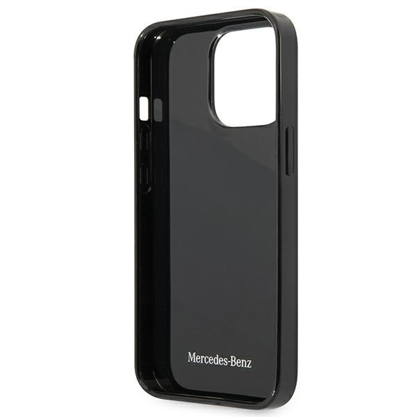 Pouzdro MERCEDES Apple iPhone 13 Pro Silver Stars Pattern Black Hardcase