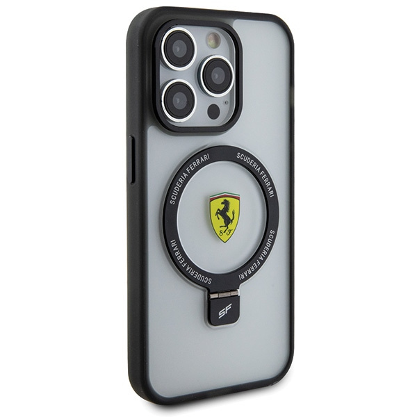 Coque Ferrari FEHMP15XUSCAH iPhone 15 Pro Max 6.7" transparent durcase Ring Stand 2023 Collection MagSafe Case